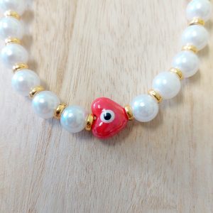 MEDALIST Necklace Red Heart- Κολιέ Σκύλου 26 cm