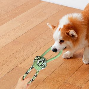 Fancy dog tug toy medium with rope