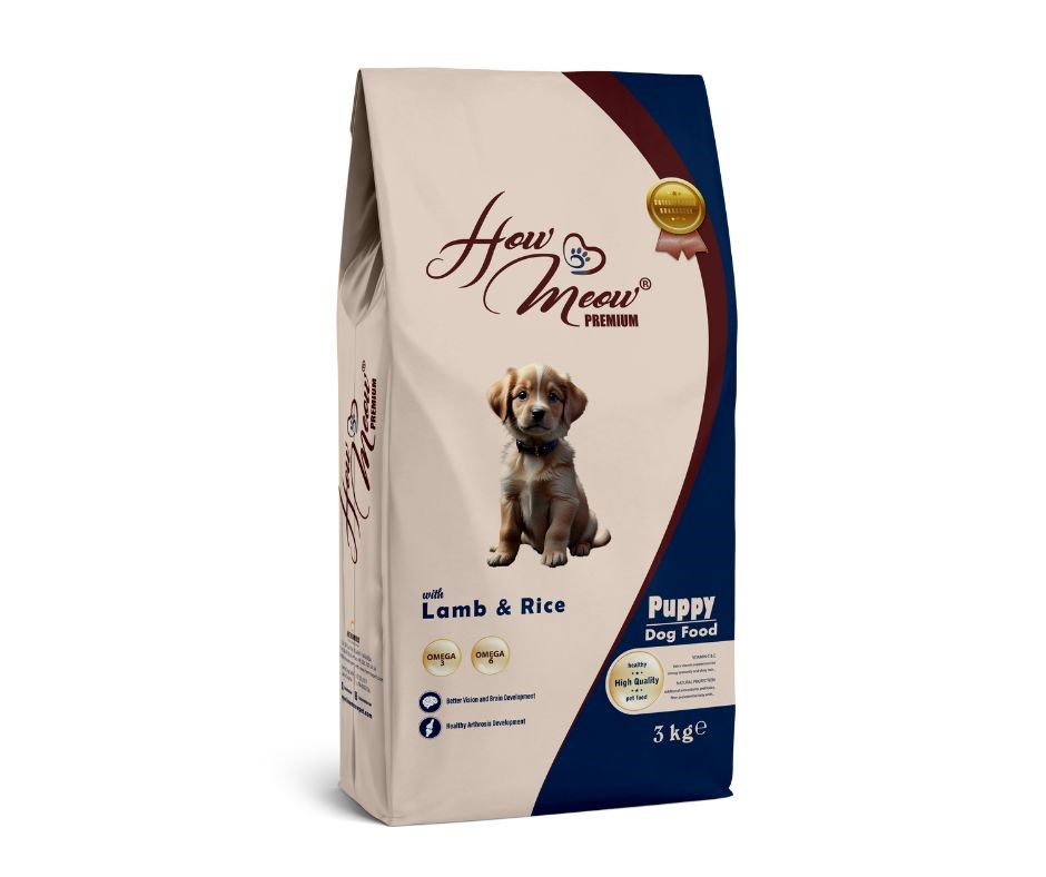 Ξηρά τροφή σκύλου How Meow Puppy Dog Food Lamb & Rice 15 κ.