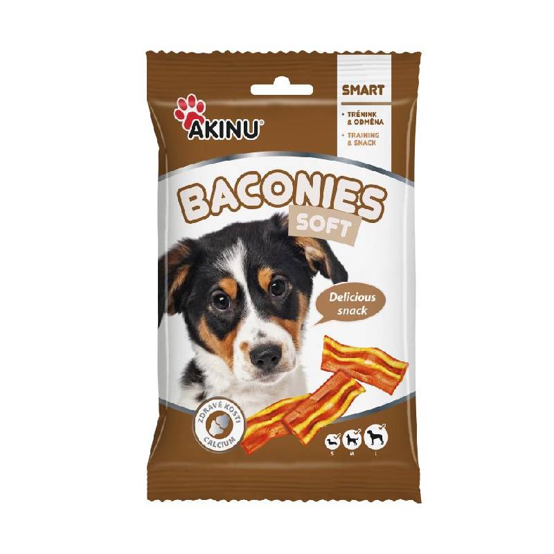 Λιχουδιές σκύλου φυσικές Akinu τραγάνες λωρίδες μπέικον 0.1 κ.