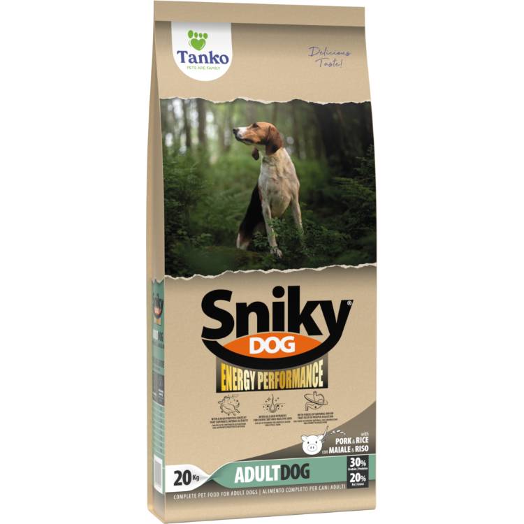 Ενεργειακή τροφή σκύλου με χοιρινό Sniky Adult Dog Energy Pork & Rice 20 κιλών