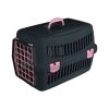 Κουτί μεταφοράς κατοικιδίου FELIX μαύρο με ροζ κουμπώματα 0.5 κ.