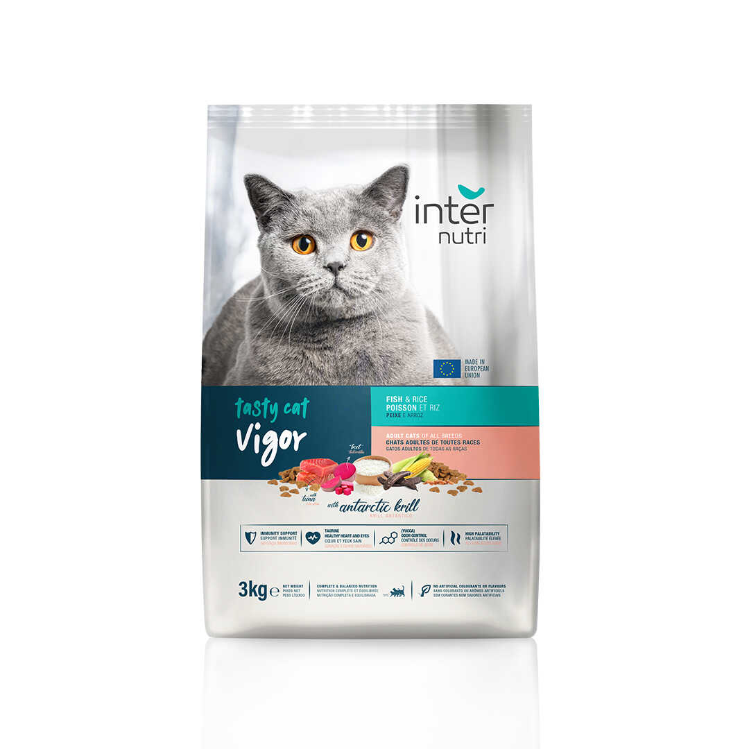 Τροφή γάτας με ψάρι και ρύζι Internutri Tasty Cat Vigor 3 κ.