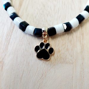 Κολιέ σκύλου 24 εκατοστά Medalist Necklace Black White 0.2 κιλά