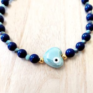 Κολιέ σκύλου τιρκουάζ καρδιά MEDALIST Necklace 35 cm 0.2 κ