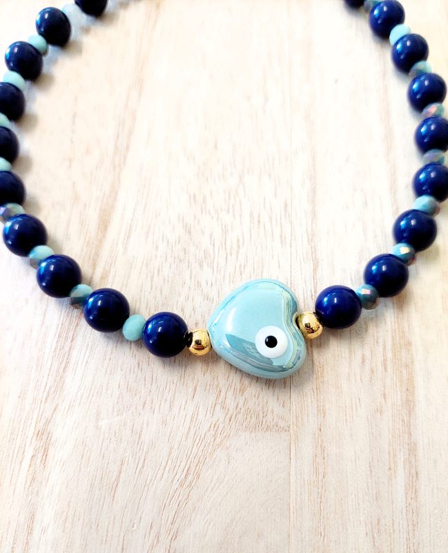 Κολιέ σκύλου τιρκουάζ καρδιά MEDALIST Necklace 35 cm 0.2 κ