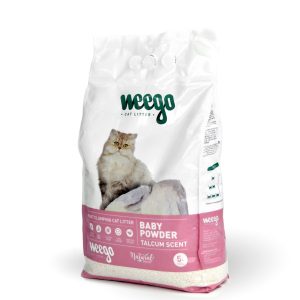 Weego 5L συγκολλητική άμμος γάτας - υγιεινή άμμος γάτας με άρωμα πούδρας