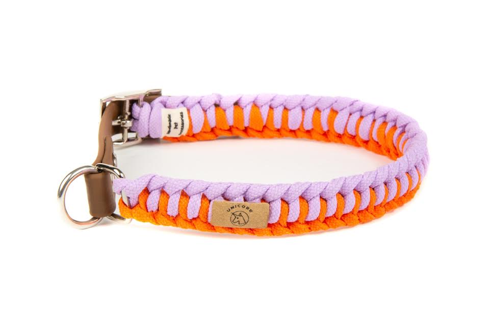 Unicord Medium περιλαίμιο σκύλου medium - χρωματικός συνδυασμός πορτοκαλί-γκρι και πορτοκαλί-μωβ