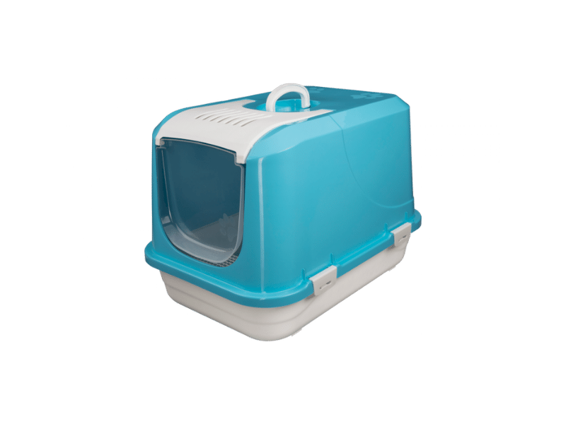 Snowball 58x42x42H κλειστή αμμολεκάνη γάτας - Μπλε με φίλτρο κακοσμίας