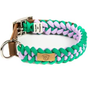 Unicord 23-29cm περιλαίμιο σκύλου καρχαρίας - πράσινο-μωβ σχέδιο