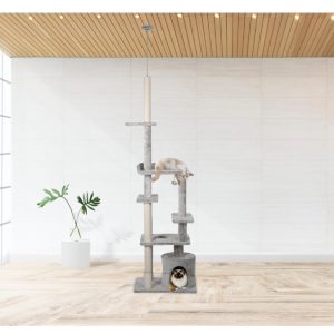 Your Cats Secret Place 60x40x216-246cm ονυχοδρομίο γάτας πολυόροφο - χνουδωτές επιφάνειες