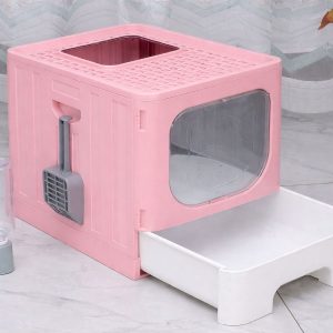 MR STINKY FOLDABLE LITTER BOX ΡΟΖ L490 X W392 X H383mm (MRSTI-PINK) - Εικόνα 4
