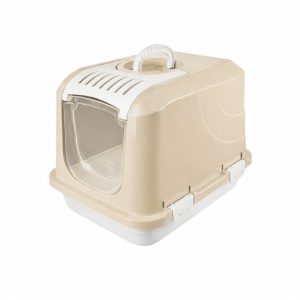 Alice Lux Series 50x37x38,5H κλειστή λεκάνη γάτας - με πορτάκι και αναδιπλούμενο πάνω μέρος μπεζ