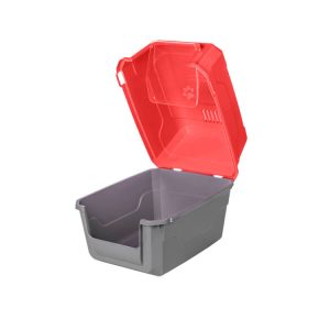 CATBUS ΚΛΕΙΣΤΗ ΛΕΚΑΝΗ ΓΑΤΑΣ ΓΚΡΙ ΜΕ ΚΟΚΙΝΟ 52x37x48H (CATB-004) - Εικόνα 3