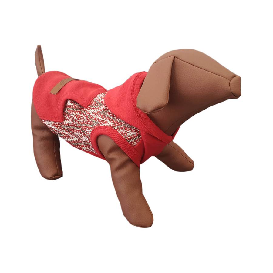 Μπλούζα 4XL μπλούζα σκύλου 4xl - ρουχαλάκι σκύλου με σχέδιο ψαροκόκκαλο κόκκινο