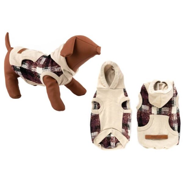 Μπλούζα XS μπλούζα σκύλου καρό μωβ - ρουχάκι για τη βόλτα