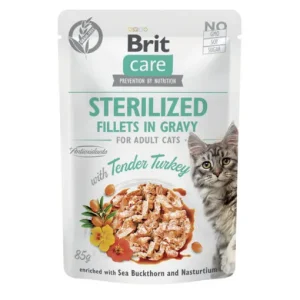 Brit Care® Cat Pouches Fillets In Gravy Sterilized Turkey 85gr