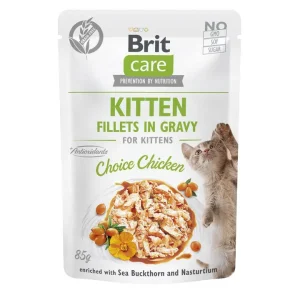Brit Care® Cat Kitten Pouches Fillets In Gravy Chicken 85g
