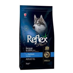 Reflex Plus 3kg τροφή σκύλου σολομός - Τροφή Σκύλου με Σολομό για Ενήλικα Μεγάλης Φυλής