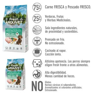 Arquivet Fresh Adult Mini Free Run Duck – Ημίυγρη Τροφή με Πάπια 2,5kg