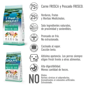 Arquivet Fresh Adult Free Run Duck ημίυγρη τροφή σκύλου με πάπια 2,5kg