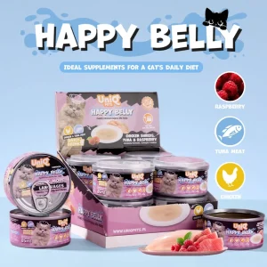 Uniq Daily Drink Happy Belly 85ml – Ρόφημα Γάτας με Κοτόπουλο, Τόνο & Raspberry