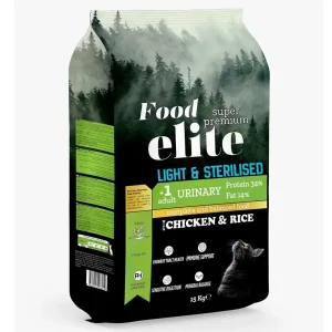 Food Elite Light & Sterilised Urinary 15kg – Ξηρά τροφή για στειρωμένες γάτες με κοτόπουλο και ρύζι
